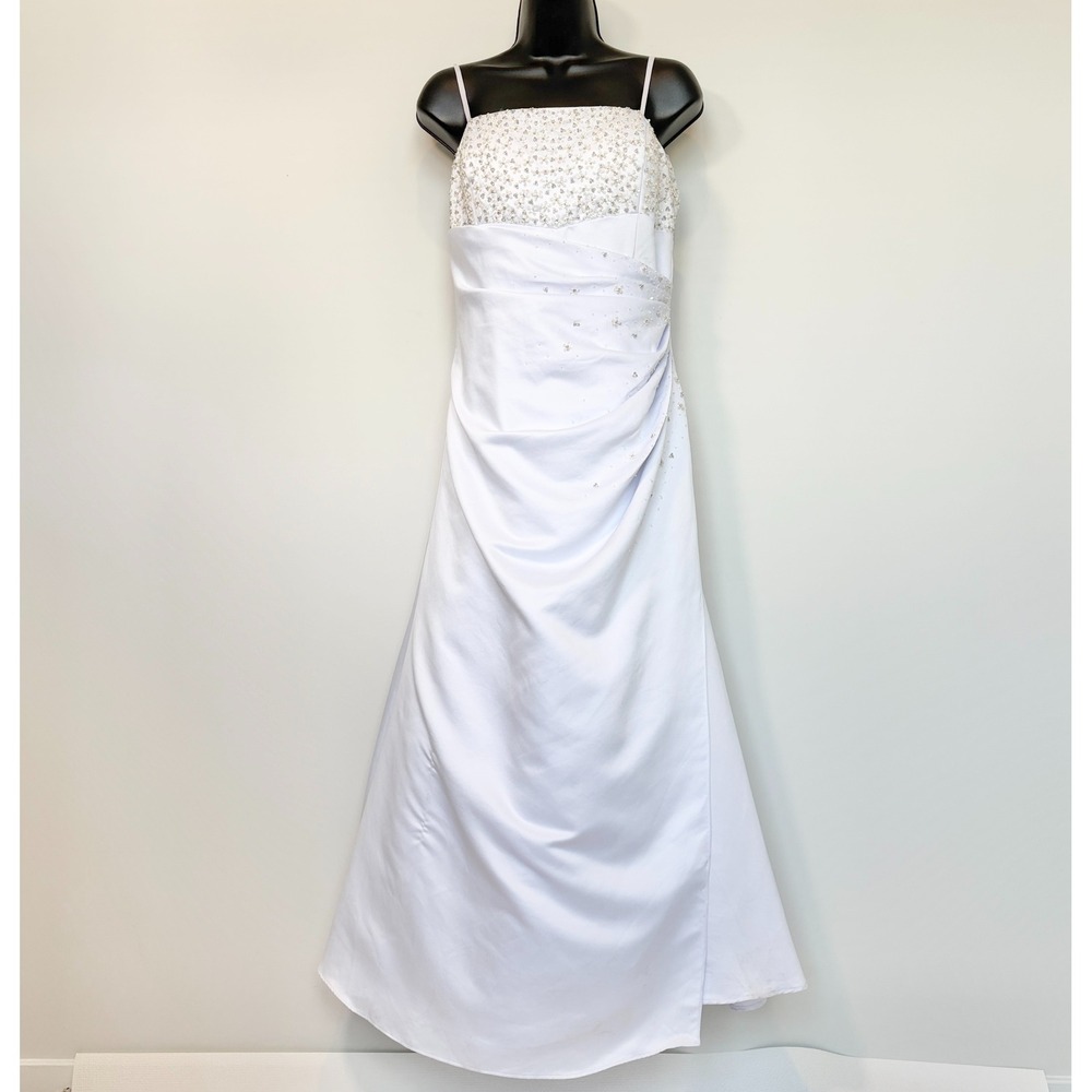 Juliet Formal Gown Beaded Corset Back XL White